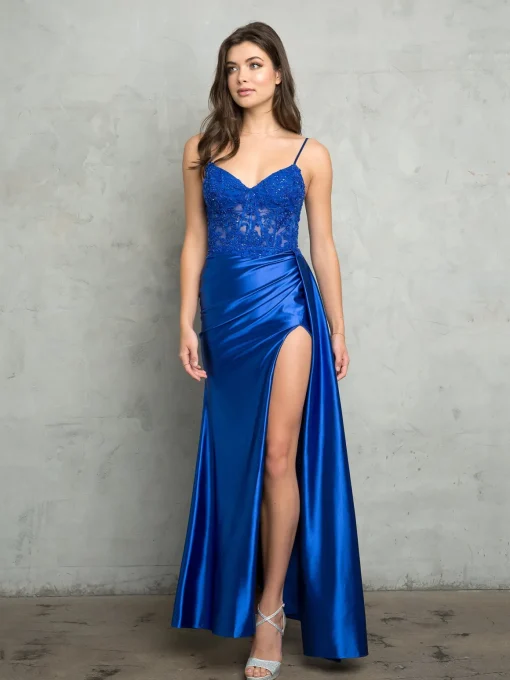 Satin corsage kjole 5253