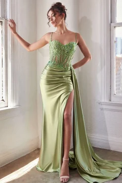 Satin gallakjole CD868