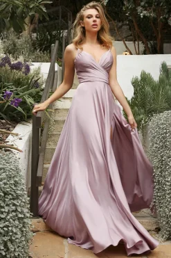 Satinkjole i mauve