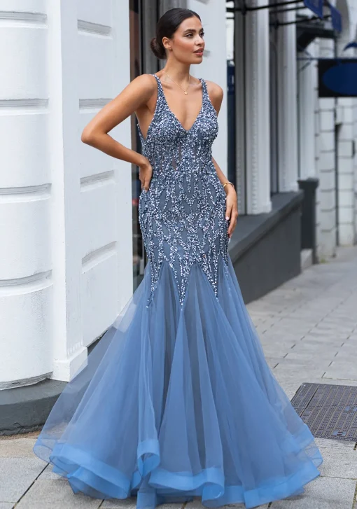 Vintageblue Christian Koehlert mermaid gallakjole 0571